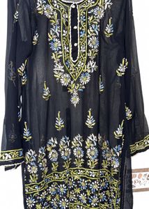 Black Chikankari Short Kurti