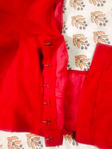 Red Embellished Blouse