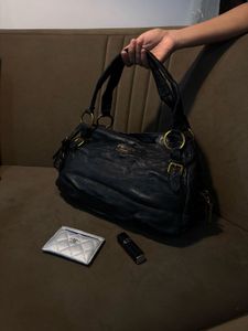 Prada Black Leather Hobo Bag