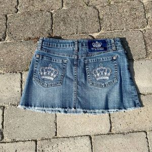 Victoria Beckam embellished Denim Skirt