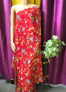 Beautiful Red Floral Saree