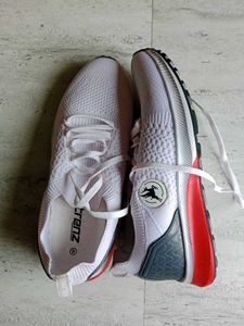 White Knit Running Shoes