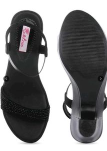 Elegant Black Heeled Sandals