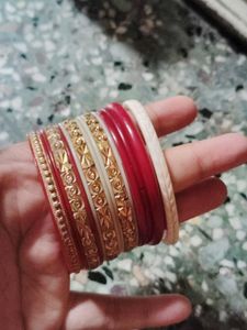 Set of Red and Gold Bangles