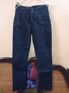 High-Waisted Black Jeans