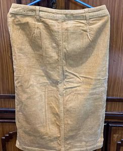 Corduroy Button-Front Skirt