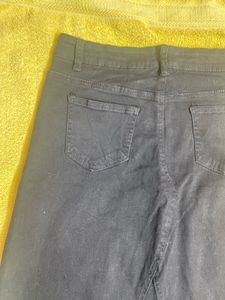Black Denim Maxi Skirt
