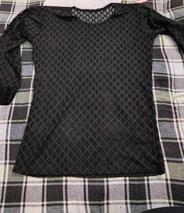 Sheer Black Long Sleeve Top