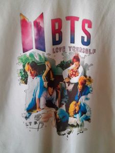 BTS Graphic Print Crop Hoodie