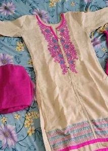 Beige Kurta Set free bangles 🎁🥰