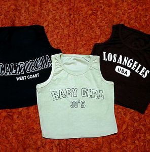 Retro Vibe Crop Tops – Set of 3 | California Cool