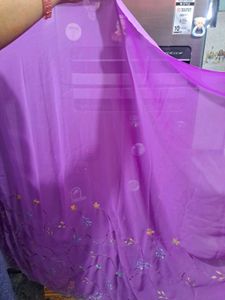 Magenta Embellished Saree