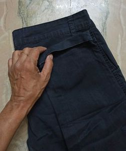 Black Semi Formal Cotton Lycra Blend Pants