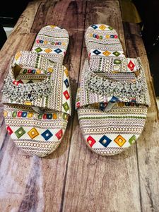 Embroidered Bohemian Slip-On Sandals