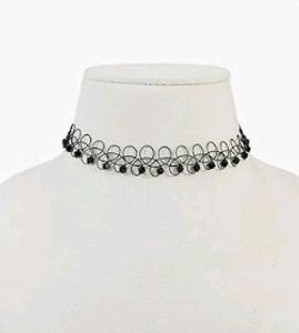 Black Beads Choker Necklace for Girls