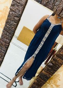Women Cotton Full Length Dress(beach Dress)