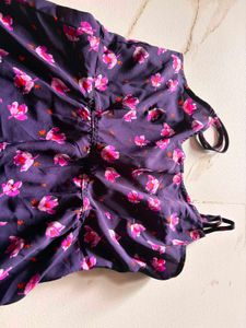womens summer floral purple dress