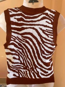 Zebra Print Knit Top