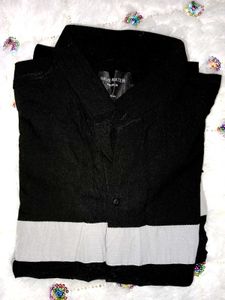 Men's Black &amp; Grey Striped Shirt