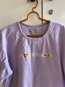 Lilac Graphic Print Oversized T-Shirt