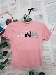 Pink Bunny Applique Tee