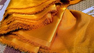 Premium Mustard Yellow Satin Fabric 5.5 mtr