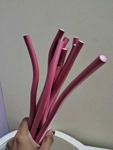Pink Foam Hair Curlers - 10 Pieces