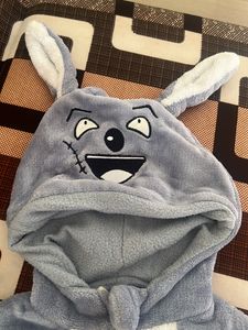 Kid Unisex Woollen Romper With Tail