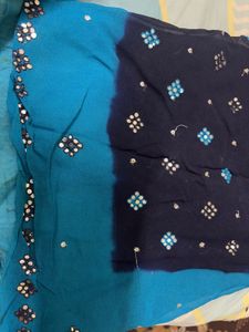 Blue &amp; Silver Saree