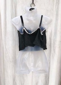 I. Black Lace Trim Camisole Top