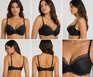 Elegant Black Lace Trim Bra