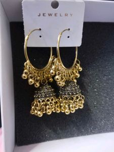 Gold Jhumka Earrings