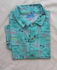 Retro Abstract Print Short Sleeve Shirt