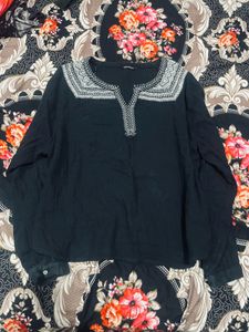 Stylish Embroidered Black top