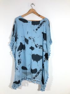 Blue Printed Kaftan Dress(Women’s)
