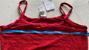 New Tezenis Red sheer Lace Camisole Top–Size S-M