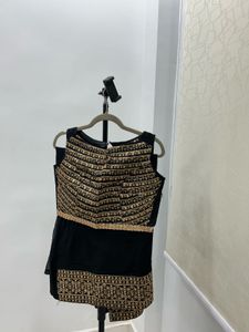 Designer Black & Gold Saree Set