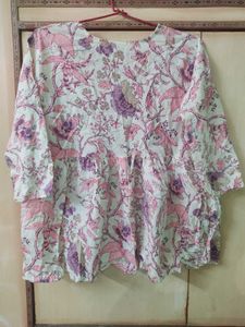 Floral Short Kurti | 100% Cotton | Bust 44 Inches