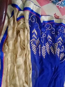 Blue Embroidered Saree