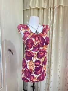 Floral Print Cap Sleeve Top
