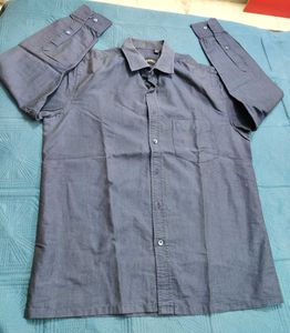 Men's Casual Button-Down Nevy Blue Shirt