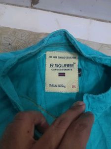 R Square Original Casual Shirt - Turquoise Blue -S