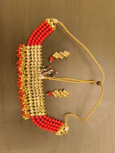 Red & Gold Kundan Jewelry Set