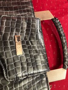 Chic Metallic Crocodile Clutch