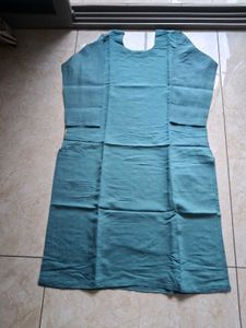 Teal Solid Cotton Kurta