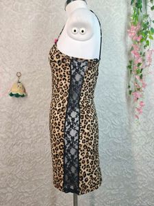 Leopard Print Chemise with Pink Bows