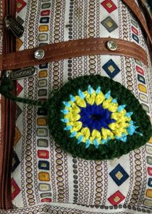 Boho Crochet Flower Hair Clip, keychain and bookma