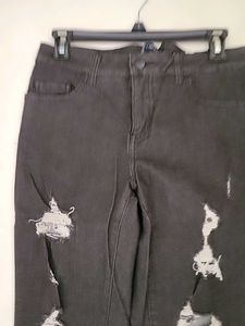 Stylish Distressed Black Jeans