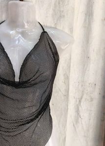 Sheer Black Halter Neck top
