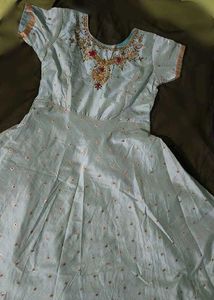 Elegant Light green Embellished Anarkali Dress